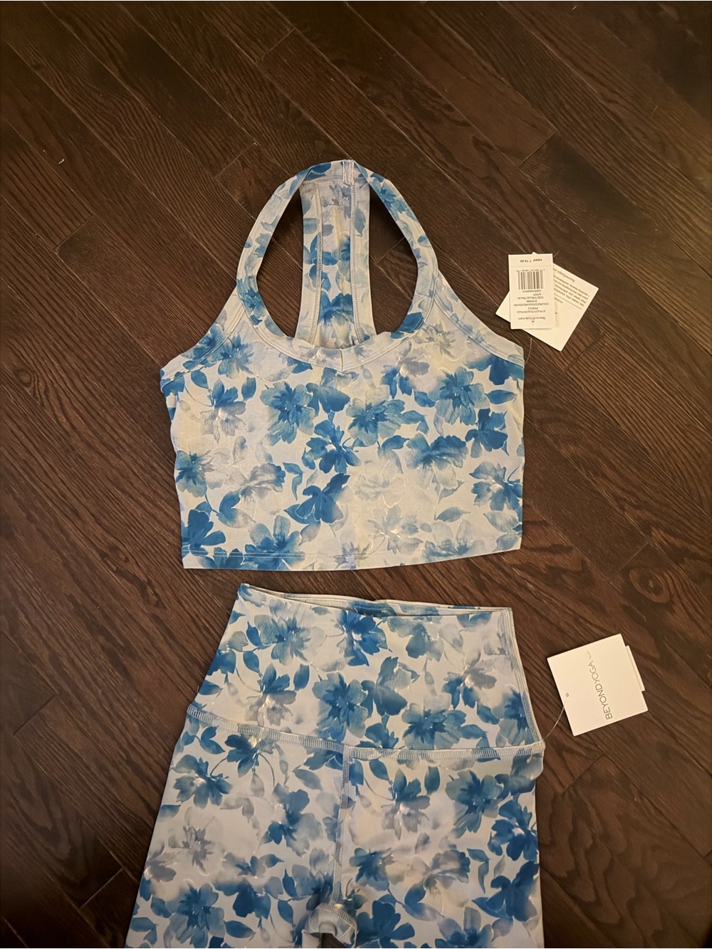 Beyond Yoga Daydream Meadow Blue Floral Set, Size S, NWT